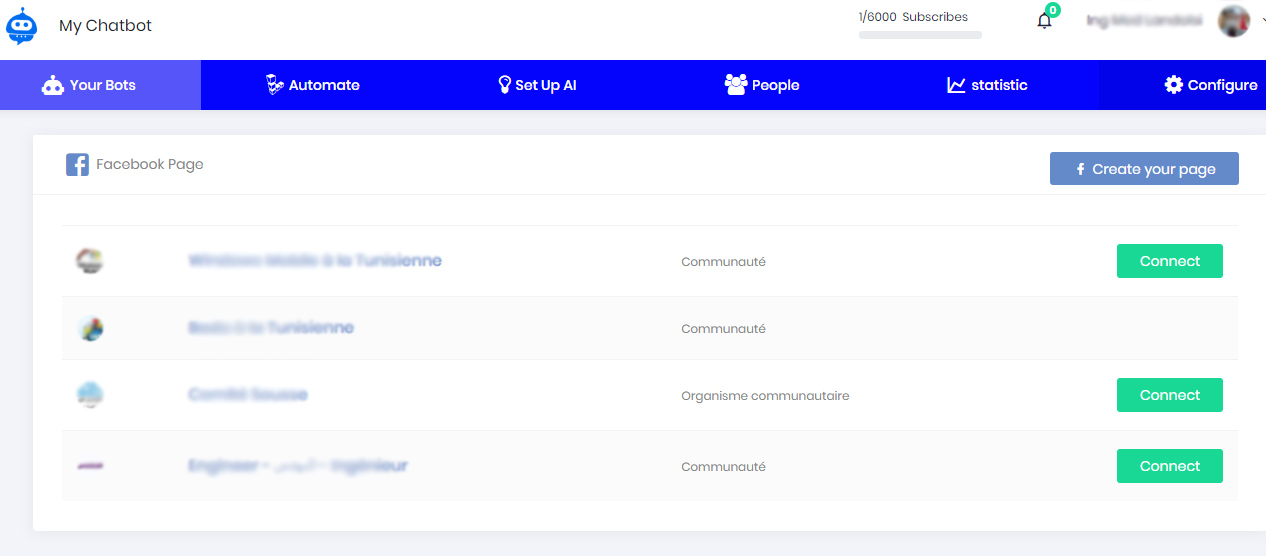 Attachement de votre ChatBot à votre page Facebook